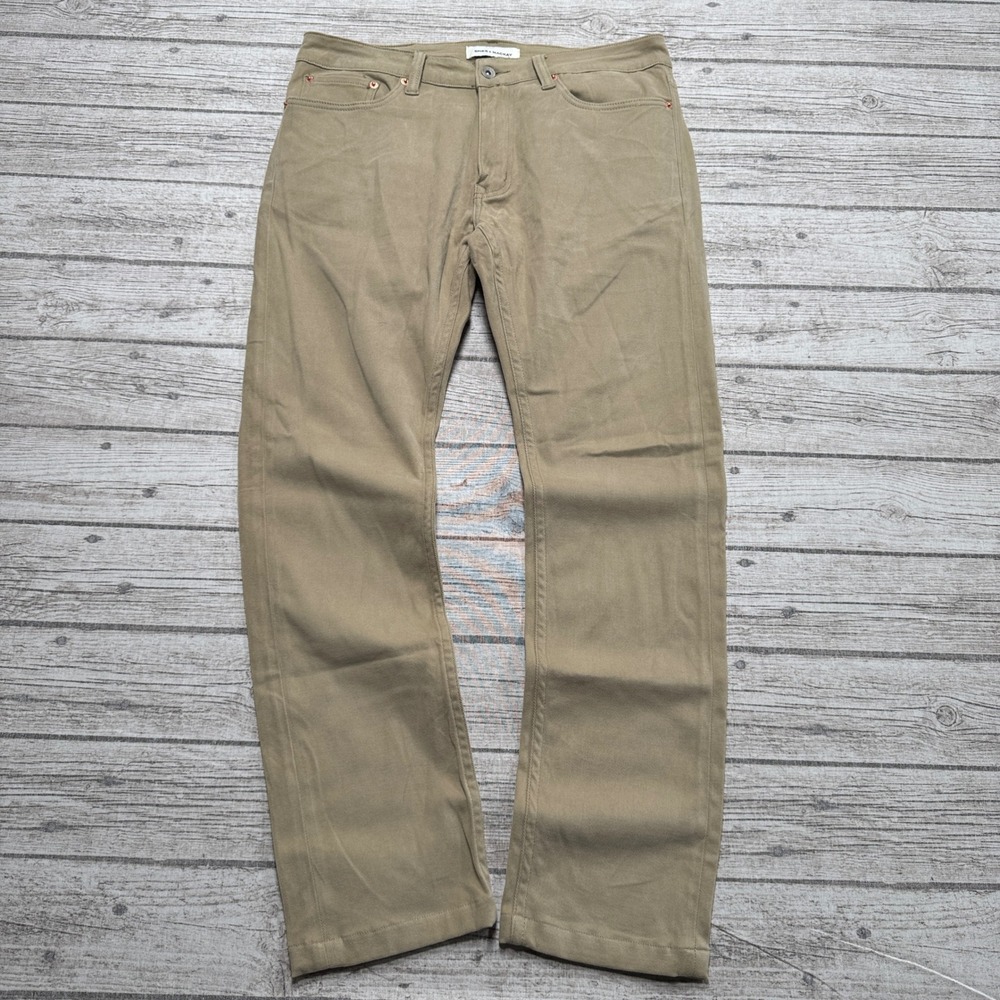 Spier & Mackay Pants Men's 33 Brown Stretch Straight Leg Mid Rise Slim Trousers